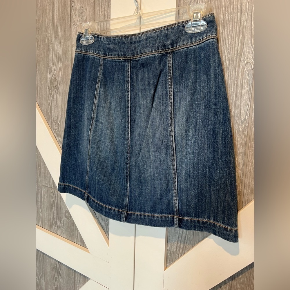 B7.13 American Eagle Denim Mini Skirt Size 0 • Length 16 - Picture 3 of 6
